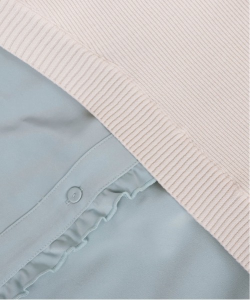 RANDA(ランダ)の「ニットレイヤードロングシャツワンピース(シャツワンピース・レディース・ブルー/ベージュ/グリーン・FREE)」の12枚目の写真