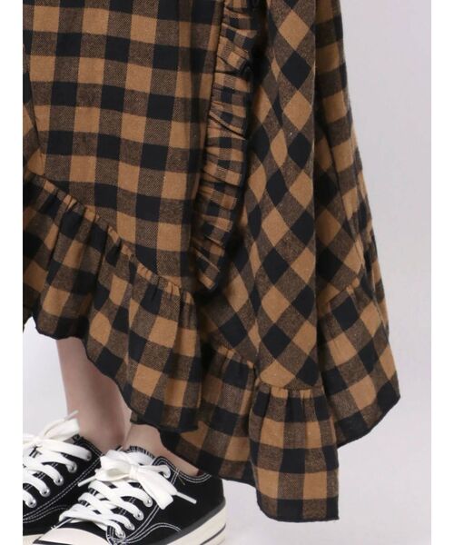 merry jenny（メリージェニー）の「ギンガムフレアロングスカート（スカート・レディース・ブラック/オレンジ/グリーン・FREE）」の11枚目の写真