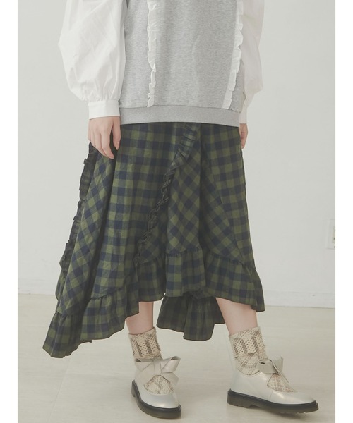 merry jenny（メリージェニー）の「ギンガムフレアロングスカート（スカート・レディース・ブラック/オレンジ/グリーン・FREE）」の20枚目の写真