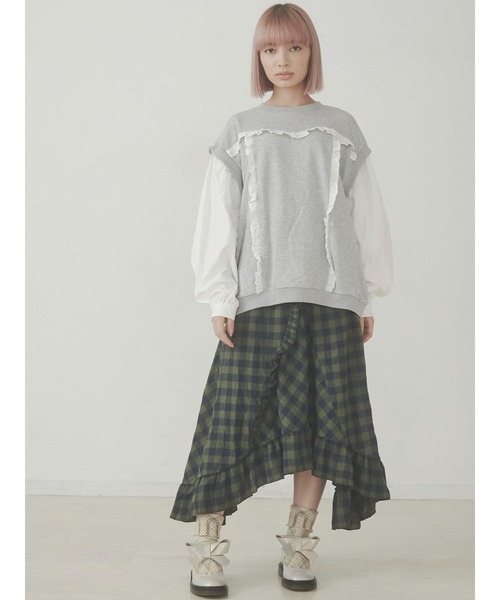 merry jenny（メリージェニー）の「ギンガムフレアロングスカート（スカート・レディース・ブラック/オレンジ/グリーン・FREE）」の22枚目の写真