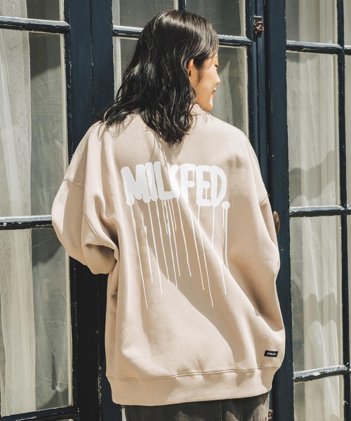 MILKFED.（ミルクフェド）の「KRINK×MILKFED SWEAT TOP（スウェット・レディース・オフホワイト/ブラック/ベージュ/ライトピンク・ONE SIZE）」の4枚目の写真