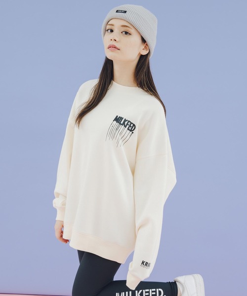 MILKFED.（ミルクフェド）の「KRINK×MILKFED SWEAT TOP（スウェット・レディース・オフホワイト/ブラック/ベージュ/ライトピンク・ONE SIZE）」の12枚目の写真