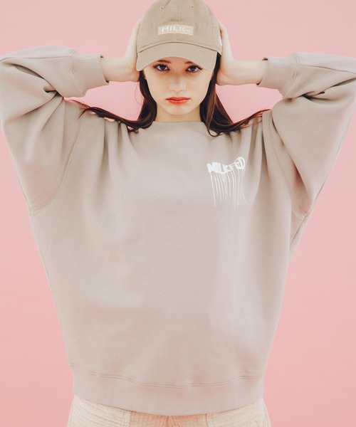MILKFED.（ミルクフェド）の「KRINK×MILKFED SWEAT TOP（スウェット・レディース・オフホワイト/ブラック/ベージュ/ライトピンク・ONE SIZE）」の13枚目の写真