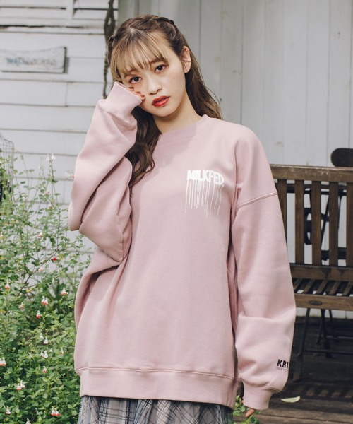 MILKFED.（ミルクフェド）の「KRINK×MILKFED SWEAT TOP（スウェット・レディース・オフホワイト/ブラック/ベージュ/ライトピンク・ONE SIZE）」の14枚目の写真