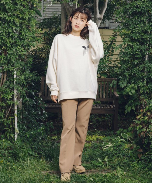 MILKFED.（ミルクフェド）の「KRINK×MILKFED SWEAT TOP（スウェット・レディース・オフホワイト/ブラック/ベージュ/ライトピンク・ONE SIZE）」の22枚目の写真