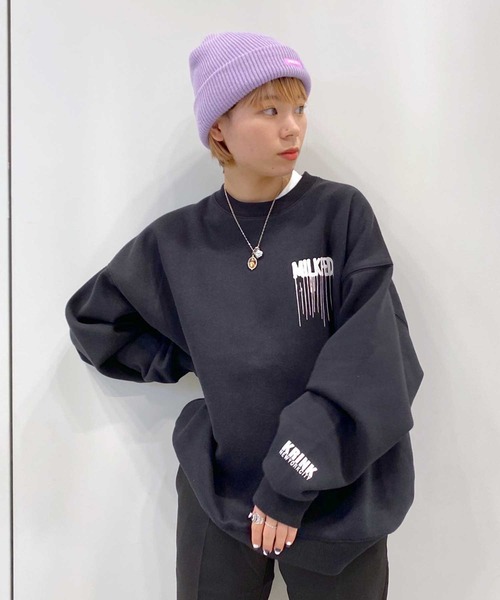 MILKFED.（ミルクフェド）の「KRINK×MILKFED SWEAT TOP（スウェット・レディース・オフホワイト/ブラック/ベージュ/ライトピンク・ONE SIZE）」の6枚目の写真