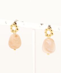 【Shirmie】ストーン ゴールドピアス