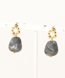 【Shirmie】ストーン ゴールドピアス