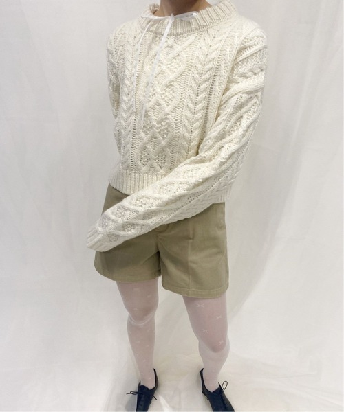 Charles Chaton（シャルルシャトン）の「ビッグケーブルニット（ニット/セーター・レディース・アイボリー・FREE）」の3枚目の写真