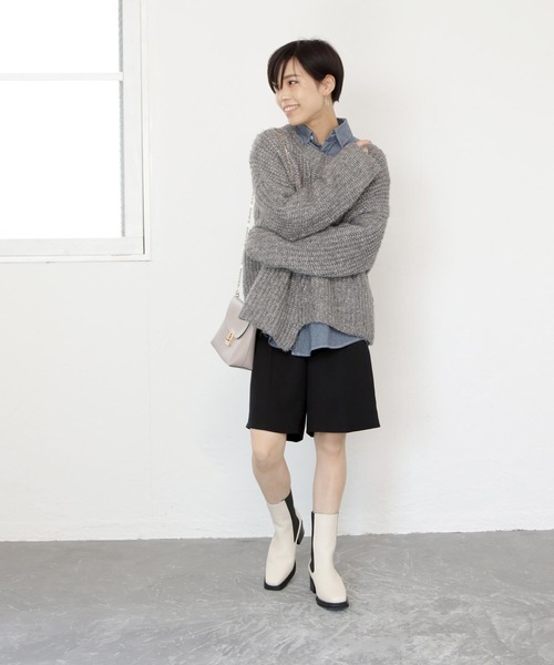 SOROTTO(ソロット)の「スクエアトゥのヒールサイドゴアブーツ(ブーツ・レディース・ブラック/アイボリー・LL/S/M/L)」の17枚目の写真
