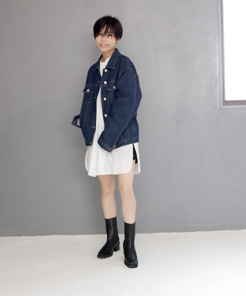 SOROTTO(ソロット)の「スクエアトゥのヒールサイドゴアブーツ(ブーツ・レディース・ブラック/アイボリー・LL/S/M/L)」の21枚目の写真