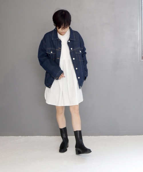 SOROTTO(ソロット)の「スクエアトゥのヒールサイドゴアブーツ(ブーツ・レディース・ブラック/アイボリー・LL/S/M/L)」の22枚目の写真