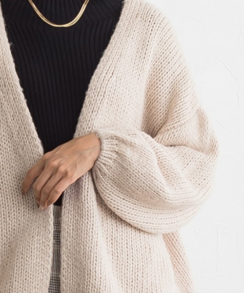 Pierrot（ピエロ）の「モヘアタッチカーディガン（カーディガン/ボレロ・レディース・ベージュ系その他/ブルーグレー/ライトグレー・M/L）」の9枚目の写真