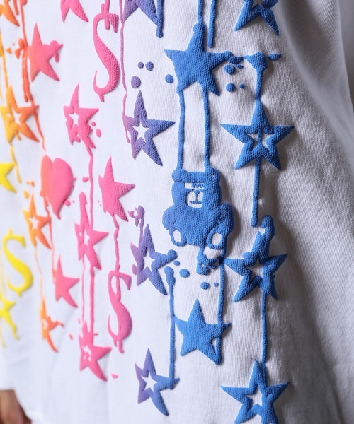 STUD MUFFIN（スタッドマフィン）の「msw1028-ピグメントダイコットン裏毛 スターグラムグラデーションフォームptスエットシャツ（スウェット・メンズ・ホワイト/チャコールグレー・2/4/3）」の14枚目の写真
