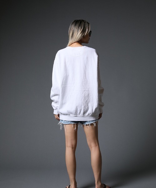 STUD MUFFIN（スタッドマフィン）の「msw1028-ピグメントダイコットン裏毛 スターグラムグラデーションフォームptスエットシャツ（スウェット・メンズ・ホワイト/チャコールグレー・2/4/3）」の19枚目の写真