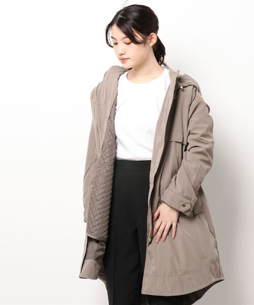BELLUNA PLUS(ベルーナ)の「ライナー付ロング丈マウンテンパーカー(マウンテンパーカー・レディース・ネイビー/サンドベージュ/ダークカーキ・MEDIUM/LARGE/X-LARGE)」の9枚目の写真