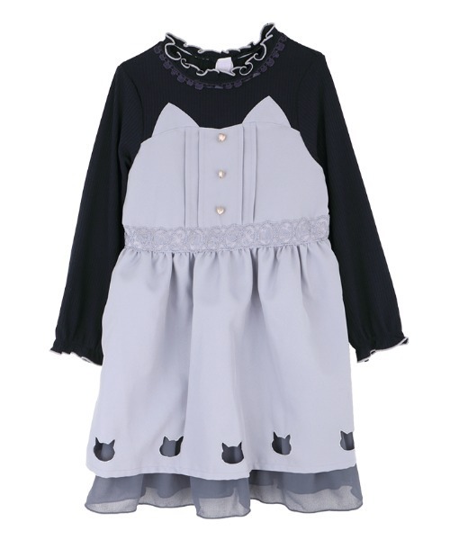 axes femme（アクシーズファム）の「ネコモチーフドッキングワンピース