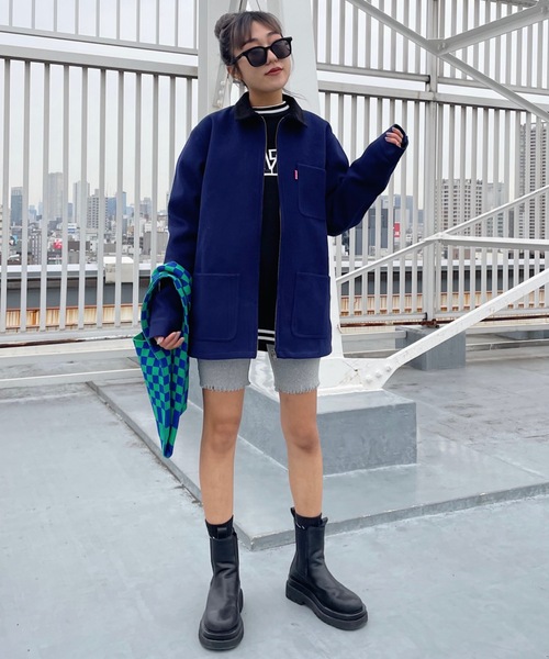 【超希少】kolor 17A/W メルトンウールジャケット ネイビー ウールメルトン 2Bブレザージャケット HAINS WORTH