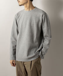 【GLOSTER/グロスター】グレンチェックジャガード ロングスリーブTシャツ 日本製