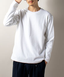 【GLOSTER/グロスター】グレンチェックジャガード ロングスリーブTシャツ 日本製