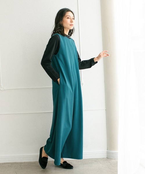 LEPSIM（レプシィム）の「キレイめオールインワン　229717（つなぎ/オールインワン・レディース・ブラック/ブルーグリーン・FREE）」の7枚目の写真