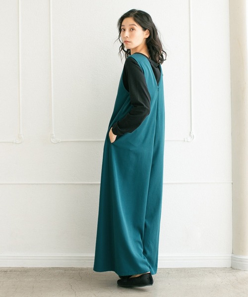 LEPSIM（レプシィム）の「キレイめオールインワン　229717（つなぎ/オールインワン・レディース・ブラック/ブルーグリーン・FREE）」の8枚目の写真