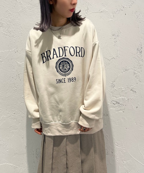 apres jour mignon（アプレジュールミニョン）の「サイドリブカレッジプリントスウェット【ZOZOTOWN限定アイテム】（スウェット・レディース・アイボリー/ブラック/ダークグリーン/ナチュラル・X-LARGE/フリー）」の9枚目の写真