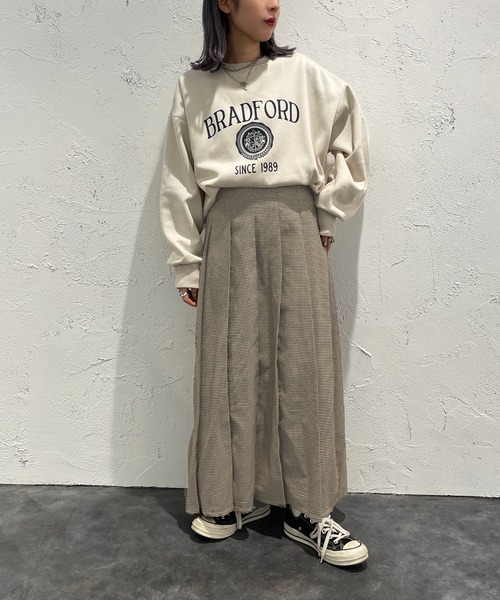 apres jour mignon（アプレジュールミニョン）の「サイドリブカレッジプリントスウェット【ZOZOTOWN限定アイテム】（スウェット・レディース・アイボリー/ブラック/ダークグリーン/ナチュラル・X-LARGE/フリー）」の10枚目の写真