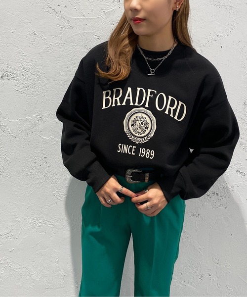 apres jour mignon（アプレジュールミニョン）の「サイドリブカレッジプリントスウェット【ZOZOTOWN限定アイテム】（スウェット・レディース・アイボリー/ブラック/ダークグリーン/ナチュラル・X-LARGE/フリー）」の13枚目の写真