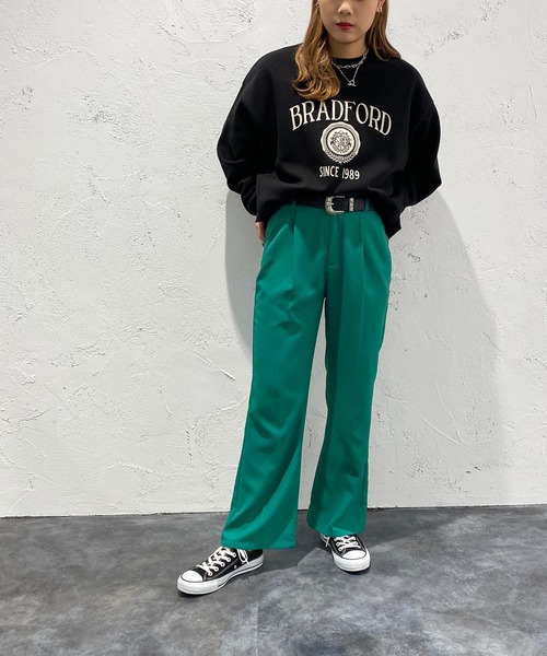 apres jour mignon（アプレジュールミニョン）の「サイドリブカレッジプリントスウェット【ZOZOTOWN限定アイテム】（スウェット・レディース・アイボリー/ブラック/ダークグリーン/ナチュラル・X-LARGE/フリー）」の17枚目の写真