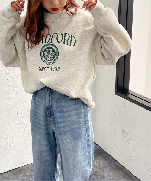 apres jour mignon（アプレジュールミニョン）の「サイドリブカレッジプリントスウェット【ZOZOTOWN限定アイテム】（スウェット・レディース・アイボリー/ブラック/ダークグリーン/ナチュラル・X-LARGE/フリー）」の19枚目の写真