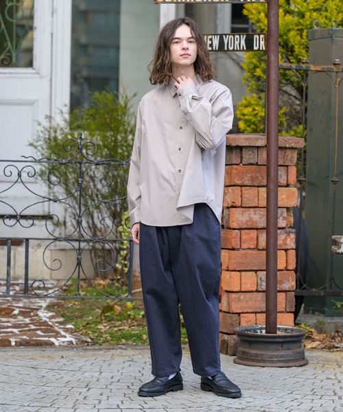 Alcindor Materials(アルシンダーマテリアルズ)の「bio processing tapered pants/バイオ加工テーパードパンツ(その他パンツ・メンズ・グレー/ナチュラル/ダークブルー・MEDIUM/LARGE)」の4枚目の写真