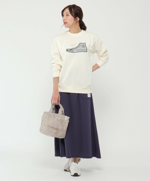 CONVERSE（コンバース）の「【WEB限定】CONVERSE コンバース 裏毛マキシスカート（スカート・レディース・ブラック/グレー/パープル・M/L）」の6枚目の写真