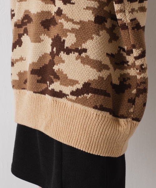 WHIMSIC（ウィムジック）の「【WHIMSIC】フローラカモフラージュニットプルオーバー（ニット/セーター・メンズ・ベージュ/オリーブ・FREE）」の19枚目の写真
