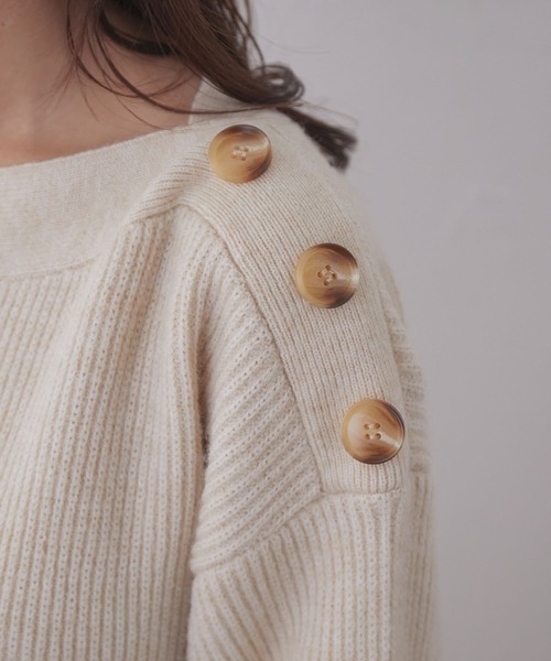 vis-`a-vis（ビサビ）の「【WEB限定】クラシカル肩釦ニットミニ丈ワンピース（ワンピース・レディース・レッド/キナリ/ブラック・M/S）」の22枚目の写真