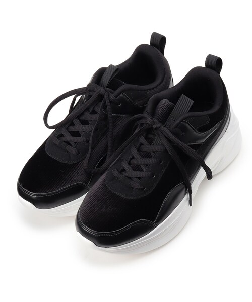 DRESKIP(ドレスキップ)の「◆コーデュロイスニーカー(スニーカー・レディース・ブラック/サンドベージュ・35/45/25)」の3枚目の写真