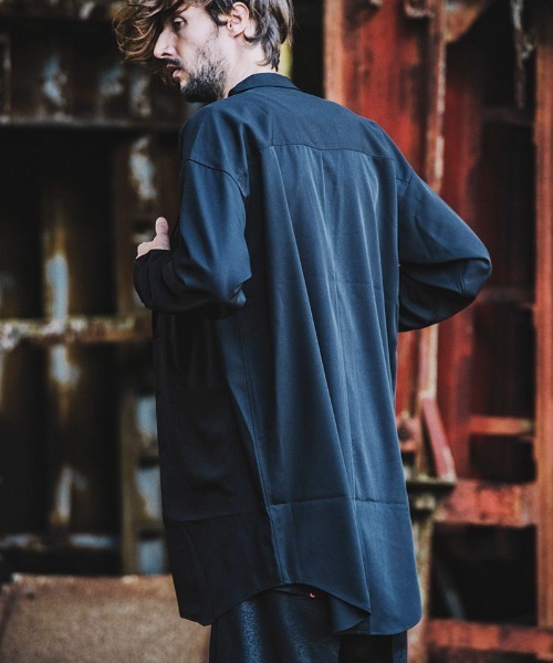 NO ID.（ノーアイディ）の「mj8397-ﾄﾞﾛｯﾌﾟｼｮﾙﾀﾞｰｼｬﾂｺｰﾄ（テーラードジャケット・メンズ・ホワイト/ブルーグリーン/ブラック/グリーン/レオパード・ONE SIZE）」の12枚目の写真