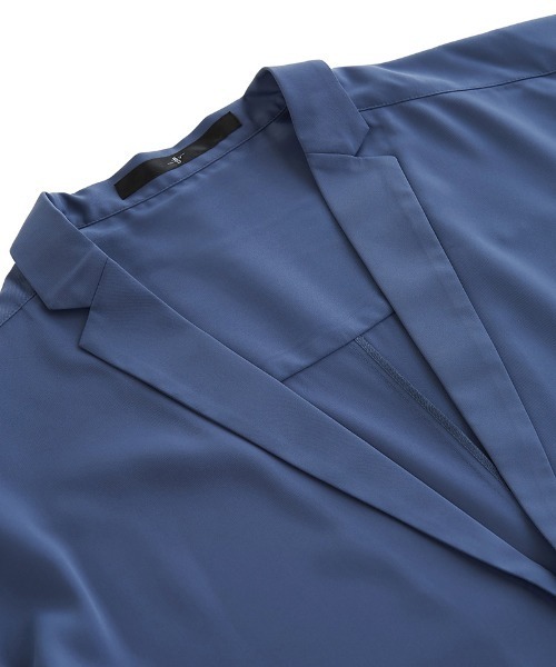 NO ID.（ノーアイディ）の「mj8397-ﾄﾞﾛｯﾌﾟｼｮﾙﾀﾞｰｼｬﾂｺｰﾄ（テーラードジャケット・メンズ・ホワイト/ブルーグリーン/ブラック/グリーン/レオパード・ONE SIZE）」の17枚目の写真