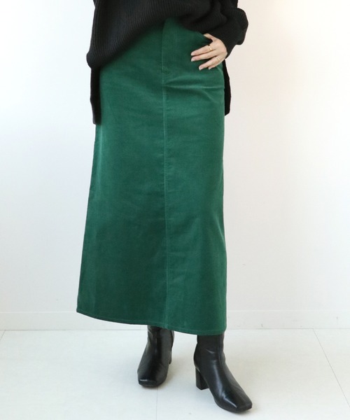 Simplicite(サンプリシテ)の「ホソコールスカート◆(スカート・レディース・ライトグレー/グリーン/ブラック系その他・SMALL/MEDIUM)」の3枚目の写真