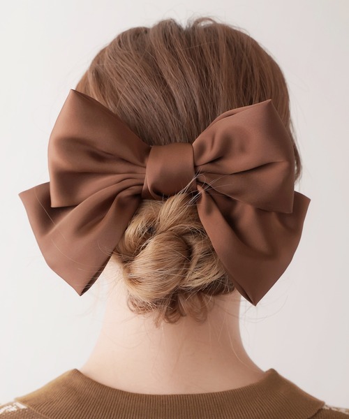 SPINNS（スピンズ）の「リボンヘアクリップ（バレッタ/ヘアクリップ・レディース・ブラック/ホワイト/ピンク/ブラウン・ONESIZE）」の3枚目の写真