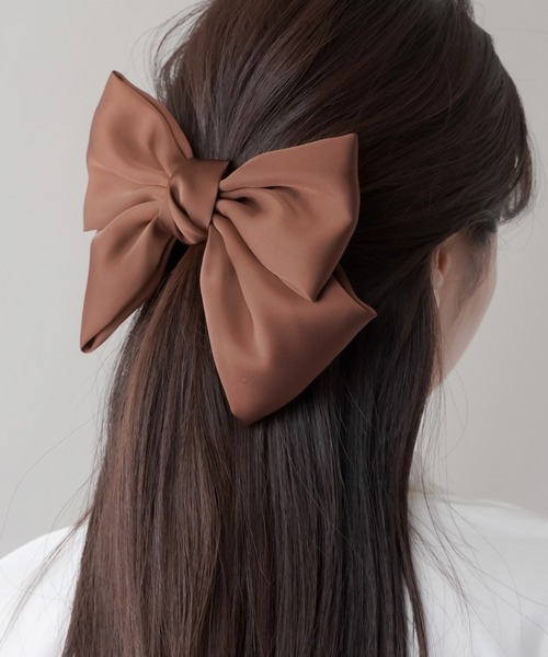 SPINNS（スピンズ）の「リボンヘアクリップ（バレッタ/ヘアクリップ・レディース・ブラック/ホワイト/ピンク/ブラウン・ONESIZE）」の21枚目の写真