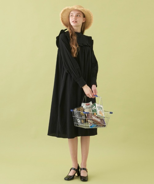 MERLOT(メルロー)の「【自宅で洗濯可能】クラシックフリルワンピース(ワンピース・レディース・ブラック/ホワイト/ピンク・FREE)」の17枚目の写真