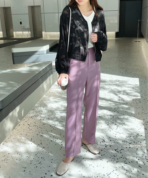 StyleSea(スタイルシー)の「シアーフラワージャガードノーカラーブルゾン(ブルゾン・レディース・ブラック/オフホワイト・MEDIUM)」の10枚目の写真