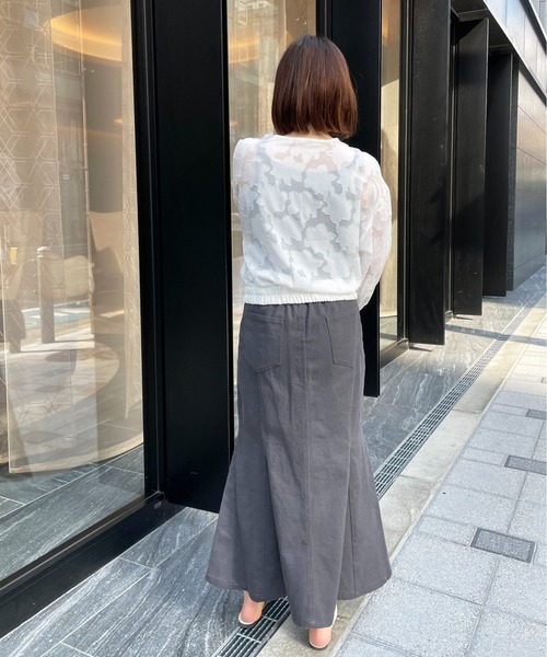 StyleSea(スタイルシー)の「シアーフラワージャガードノーカラーブルゾン(ブルゾン・レディース・ブラック/オフホワイト・MEDIUM)」の18枚目の写真