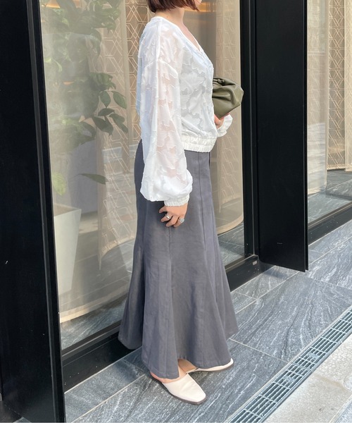 StyleSea(スタイルシー)の「シアーフラワージャガードノーカラーブルゾン(ブルゾン・レディース・ブラック/オフホワイト・MEDIUM)」の19枚目の写真