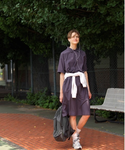 GYMPHLEX(ジムフレックス)の「GYMPHLEX/ジムフレックス ウーブンポロドレス WOVEN POLO DORESS #GY-G0028 PEB(ワンピース・レディース・ベージュ/ネイビー/グレー・14)」の14枚目の写真