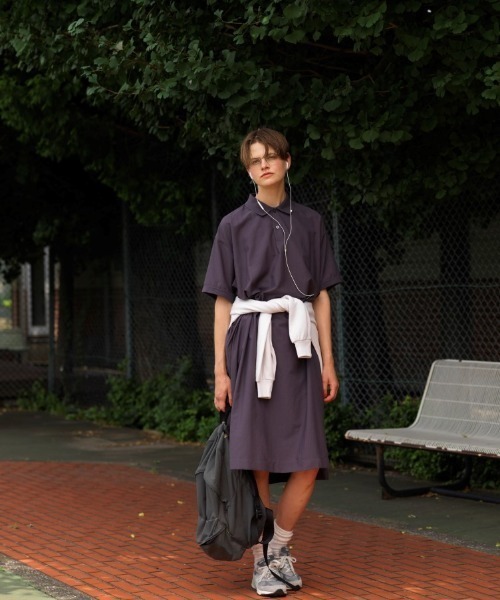 GYMPHLEX(ジムフレックス)の「GYMPHLEX/ジムフレックス ウーブンポロドレス WOVEN POLO DORESS #GY-G0028 PEB(ワンピース・レディース・ベージュ/ネイビー/グレー・14)」の15枚目の写真