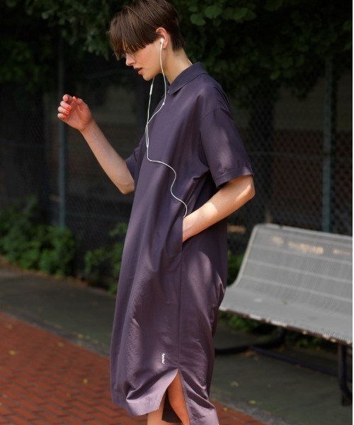 GYMPHLEX(ジムフレックス)の「GYMPHLEX/ジムフレックス ウーブンポロドレス WOVEN POLO DORESS #GY-G0028 PEB(ワンピース・レディース・ベージュ/ネイビー/グレー・14)」の16枚目の写真