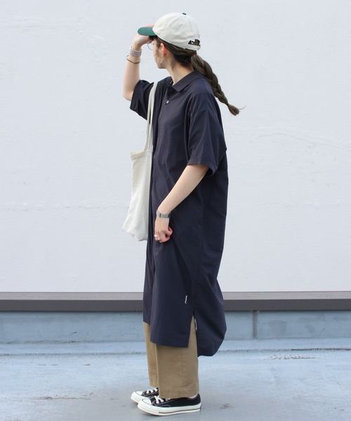 GYMPHLEX(ジムフレックス)の「GYMPHLEX/ジムフレックス ウーブンポロドレス WOVEN POLO DORESS #GY-G0028 PEB(ワンピース・レディース・ベージュ/ネイビー/グレー・14)」の9枚目の写真