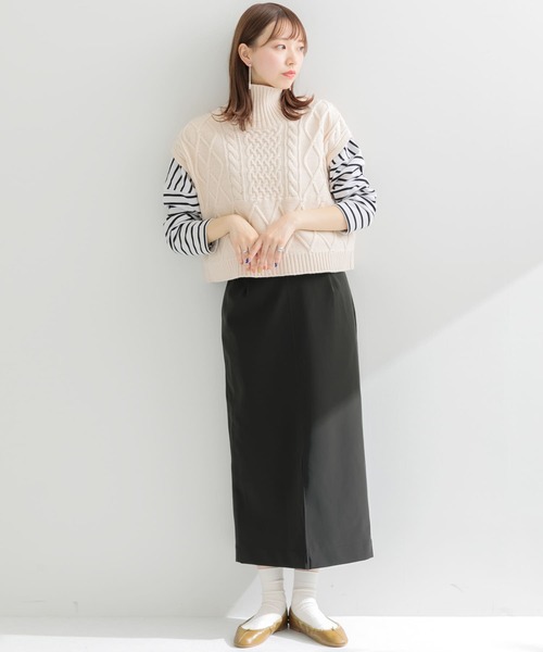 ITEMS URBANRESEARCH（アイテムズ アーバンリサーチ）の「フィブリルレザースカート（スカート・レディース・ブラック/カーキ・FREE）」の11枚目の写真